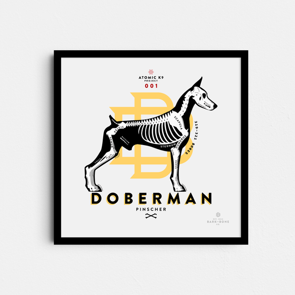 Doberman Bone Print - 12" x 12"