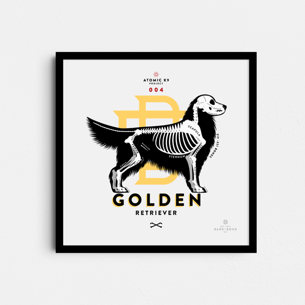 Golden Retriever Bone Print - 12" x 12"