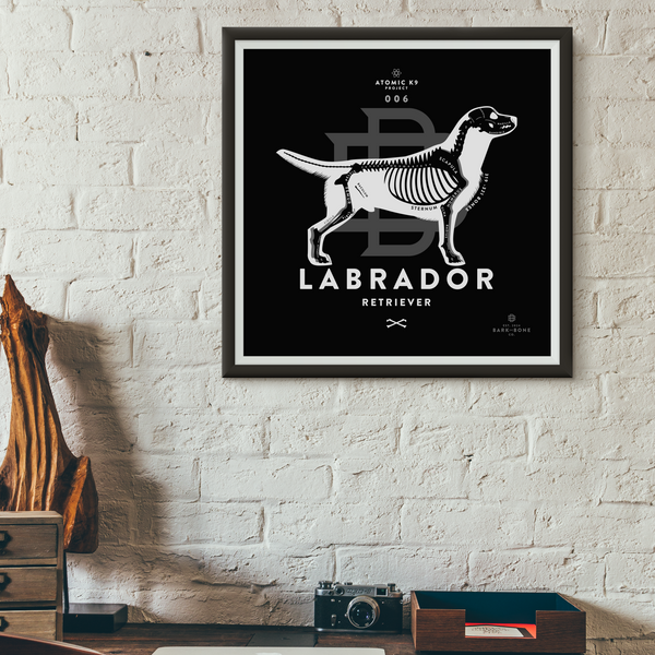 Labrador Retriever Bone Print - 12" x 12"