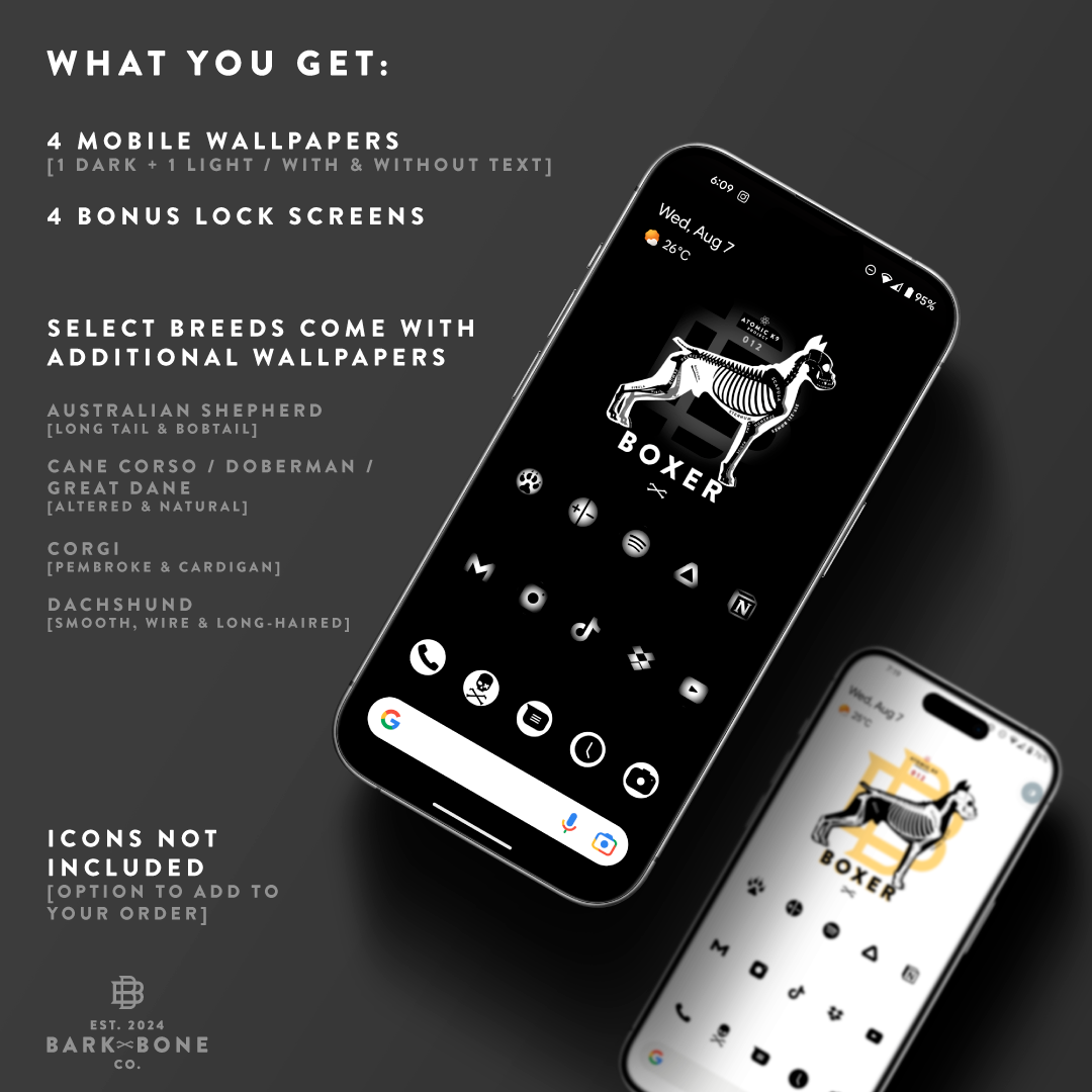 Boxer Bone Wallpaper Pack | Bark and Bone