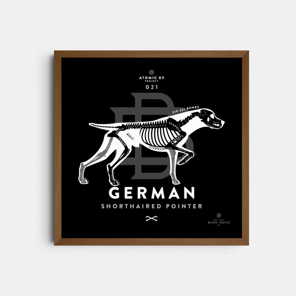 German Shorthaired Pointer Bone Print- 12" x 12"