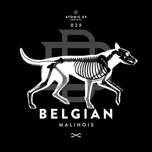 Belgian Malinois Bone Print- 12" x 12"