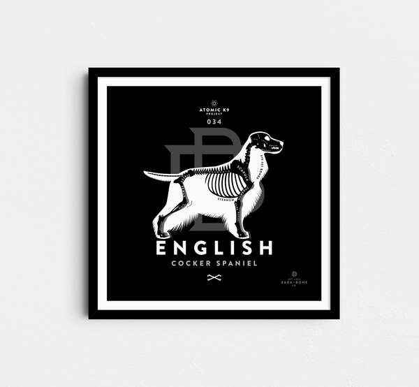 English Cocker Spaniel Bone Print - Digital File Only