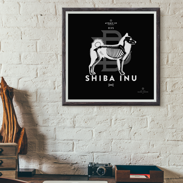 Shiba Inu Bone Print- 12" x 12"