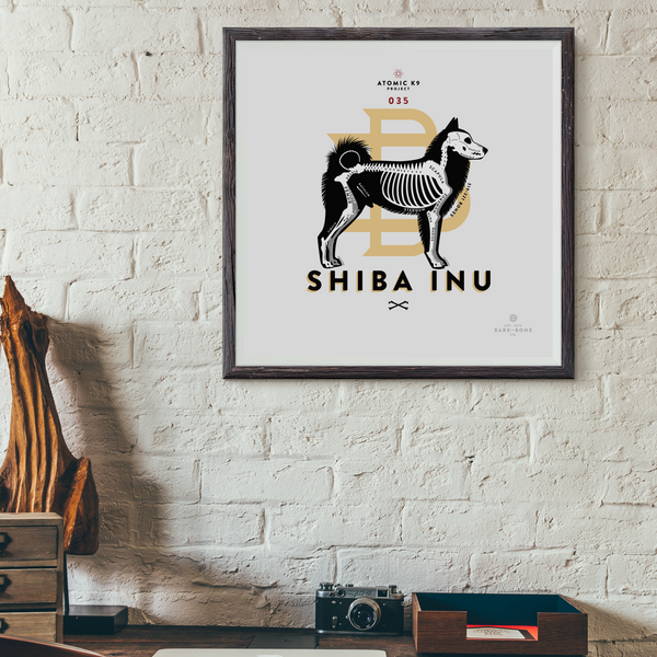 Shiba Inu Bone Print- 12" x 12"