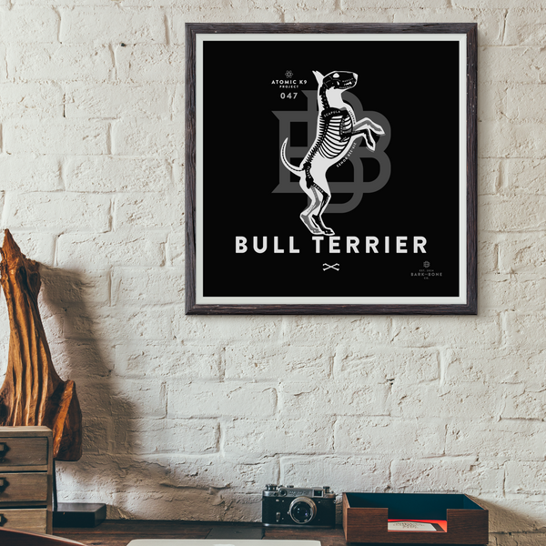 Bull Terrier Bone Print- 12" x 12"