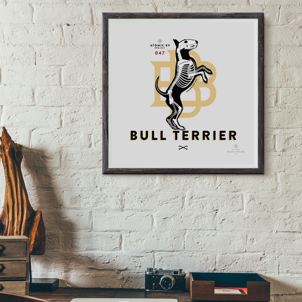 Bull Terrier Bone Print- 12" x 12"