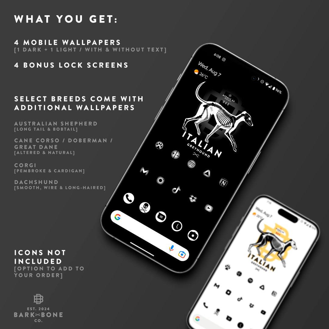 Italian Greyhound Digital Bone Wallpaper Pack Bark and Bone