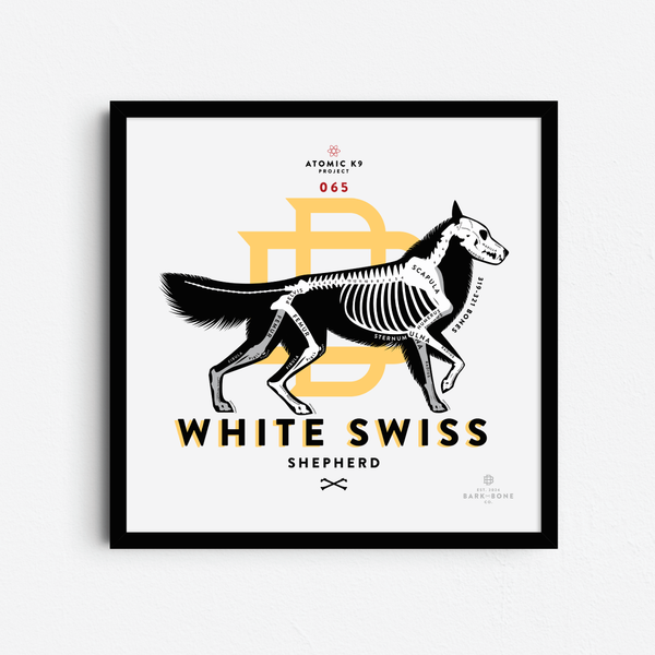 White Swiss Shepherd Bone Print - Digital File Only