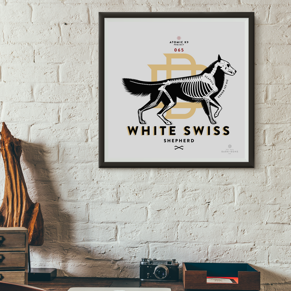 White Swiss Shepherd Bone Print - Digital File Only